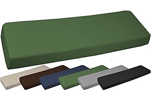 THEWHITEWATER LIMITED TheWhiteWater Garden Bench Cushion - Patio Pub Furniture Bench Seat Pad – 108 x 45 x 6 CM – 2 3 4 Seater Weather & Waterproof Fabric – Long Garden Chair Cushion Outdoor/Indoor (Green, 2 Seater)