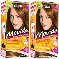 Garnier - Movida - Coloration temporaire sans ammoniaque Ch&acirc;tain - 26 Ch&acirc;tain Clair Dor&eacute; Lot de 2