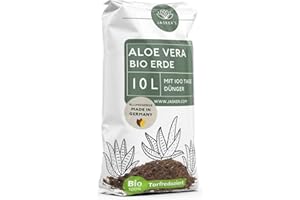 JASKER'S Aloe Vera Erde Mit Dünger 10 L | Luftig Lockere Spezialerde Für Aloe-Vera Pflanzen | Premium Blumenerde Mit Wurzelaktivator | Perfekt Als Pflanzerde & Zum Umtopfen
