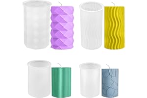 SHACHENH 4 Pezzi Stampi in Silicone per Candele, Forme per Colata 3D Fai-da-Te, Ornamenti e Decorazioni Artigianali