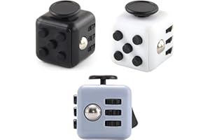 Yeefunjoy 3PCS Fidget Toy Cube Jouet sensoriel pour soulager Le Stress et l'anxiété Jouet tuant Le Temps Jouet à Doigt pour Le Bureau, la Salle de Classe Jouet Cadeau - Noir Blanc Gris
