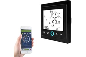 Qiumi Termostato WiFi Inteligente Controlador de Temperatura para calefacción por Suelo Radiante eléctrico Funciona con Amazon Alexa, Google Home IFTTT 16A 95~240V AC