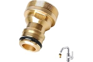 Nevoluxer Adaptateur Universel de Tuyau d'Arrosage pour Robinet de Cuisine, Raccord de Robinet en Laiton pour Mitigeur Connecteur