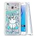 Produktbild Galaxy J3 2016 Hülle , MoEvn Einhorn Glitzer Mädchen Flüssig Treibsand Clear Transparent TPU Bumper Smartphone Handyhülle Schutzhülle Case Cover Handy hüllen für Samsung Galaxy J3 2016 , Grün