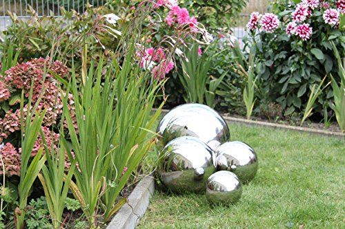 3x Edelstahlkugel Ball poliert 8cm Ø Schwimmkugel Dekoration Rosenkugel - 7