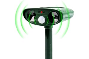 NEHCTECH Solar Ultrasonic Cat Repellent for Gardens | Cat Deterrents,Fox Deterrent,Cat Scarer with Motion Sensor & LED Flash | Waterproof Animal Repeller for Rats,Squirrels,Dogs,Foxes and Birds -1Pack (Forest)