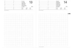 Quo Vadis 283007Q Agenda MAOR Multilingua Anno 2025 Formato 8,5x13cm Giornaliera a Quadretti 12Mesi Gennaio-Dicembre Carta Bianca Ricambio Agenda Blisterato Copertina in Cartone Bianco