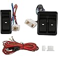 Keenso Universal Car Power Window Switch, 5PCS Universal Car Power Electric Window Switch Regulator Kits with Wiring Harness for 2 Doors