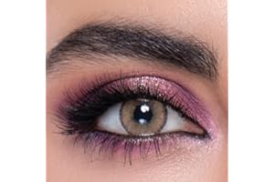 FAMELENSES LA' BELLA farbige Kontaktlinsen CAPPUCINNO (Dioptrien -0.00) – REAL SERIE, stark deckende Monatslinsen für 3 Monate, Helle Honigbraune Farblinsen, perfekt für dunkle Augen