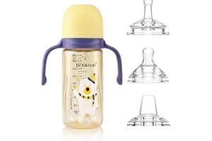 NOHLERLIFE Tazza con beccuccio per bambini dai 6 mesi in su, tazza antigoccia per bambini, tazza con cannuccia con manici, a prova di fuoriuscite, con beccuccio morbido a prova di perdite, con 3 tipi di beccucci