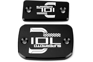 Super Vici Motorrad CNC Bremsflüssigkeit Zylinder Hauptbremsbehälterdeckel Zubehör Kompatibel mit HUSQ.VARNA 701 Supermoto 2016 2017 2018 2019 2020 2021 (Schwarz-1)