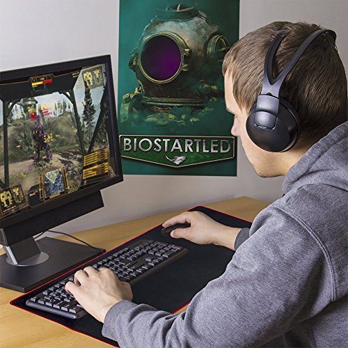 Stanaway® große Spiel-Mausunterlage, rutschfeste Gummibasis mit Anti-fray schroffes Nähen Mousepad（Schwarz） - 5