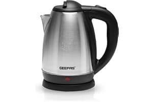 Electric Tea Kettle 1.8 L, Auto Shut Off And Boil Dry Protection, Safety Lock Lid, 360 Degree Rotational Base, Stainless Steel, Ergonomic Handle, Perfect Pour, Large Capacity 1.8 L 1500 W GK5454B