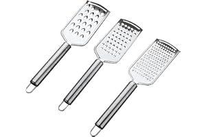GRUVOX 3Pcs Cheese Graters for Kitchen Mini Cheese Grater Hand Grater Mini Grater Small Grater Nutmeg Grater Small Cheese Grater for Chocolate, Cheese, Carrot, Ginger, Coconut, Nuts