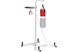 HOMCOM Punchbag & Speedball Boxing Station w/Freestanding Frame, White