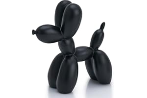 AMOIENSIS Balloon Dog Statue Decor, 4 inch Black Dog Animal Sculpture, Small Nick Nacks for Shelves, Eclectic Desk Decor, Cute Desktop Holiday Ornament Gifts