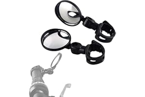 DKDDSSS 2PCS Bike Mirror, Bicycle Cycling Rear View Mirrors, 360°Adjustable Rotatable Handlebar MountedHandlebar Plastic Convex Mirror for 15-35mm Handlebar Mountain Road Bike