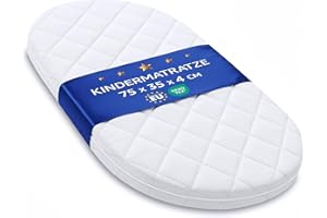 TOTSY BABY Materasso da culla 35x75 cm - materassino bambini per navicella carrozzina passeggino e lettino neonato 35 x 75 Baby materassi ovale antisudore