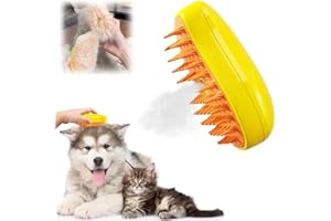 ASSLYE Cat Steam Brush, 3 In1 Steamy Cat Brush Self Cleaning Ste-am Cat Brush Rechargeable Cat Grooming Brush Cat and Dog Hair Cleaner Brush Electric Pet Brush For Grooming Removing Tangled