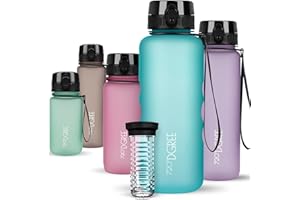 720°DGREE Gourde, Bouteille d’Eau “uberBottle“ +Tamis-Fruits – 350ml, 500ml, 650ml, 1l, 1,5l, 2l - Sans BPA, Étanche, Anti-Fuite, Réutilisable, Légère - Idéal pour École, Sport, Fitness, Gym, Travail