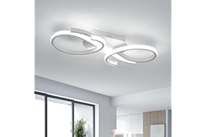 Comely Lampa sufitowa LED, kreatywny geometryczny kształt biała lampa sufitowa, 36 W nowoczesny żyrandol sufitowy LED do salonu, sypialni, biura, kuchni i jadalni, zimne światło 6500K