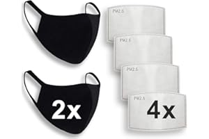 Luftty Stoffmaske schwarz | Behelfs Mundschutz waschbar | Maske mit Filter