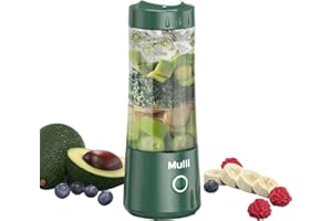 Mulli Tragbarer Mixer,USB-C wiederaufladbarer persönlicher Mixer für Smoothie und Shakes,Mini-Mixer mit sechs Klingen für Babynahrung, Reisen,Fitnessstudio