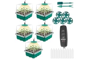 AVCXEC Mini szklarnia na rośliny, 5 sztuk, mini szklarnia z funkcją wieprzowiny i czasu, taca na sadzonki z pokrywką, mini szklarnia do roślin ogrodowych taca