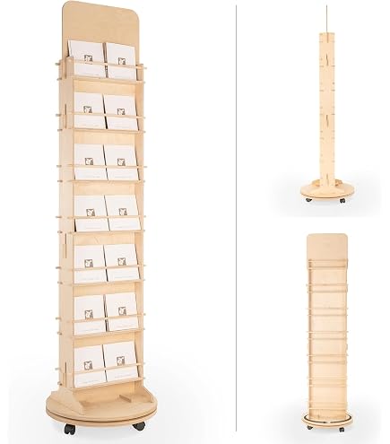 Esposit Bodenaufsteller Aus FSC-Eukalyptus – 4 Ebenen, 163 Cm Hoch, 46 Cm Breit – Stecksystem, Nachhaltig, Vielseitig Für Laden, Apotheke Oder Haushalt – Italienische Handarbeit