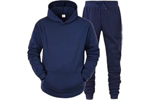 riou Chandal Hombre Completo Invierno, Costura Cremallera Ropa de Deportivo Color Sólido Sudadera con Capucha y Pantalón Bolsillos 2 Piezas Abrigo Chaqueta Hoodie Jersey Talla Grande Correr