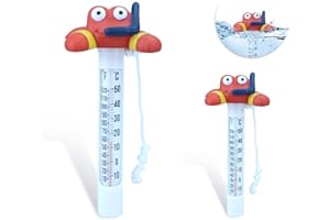 MENG ZHI AO Lot de 2 thermomètres flottants de piscine avec longue corde, thermomètre de température de l'eau avec lectures rapides et précises, parfaits pour bassin, piscine, jacuzzi, spa (crabe)