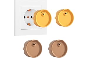 LLMtn 4 Stück F-Typ-Steckdosen,Silikondose dekorative Abdeckung/Staubschutzhülle,Steckdosen Dekorabdeckungen,Staubschutzabdeckungen,Schutzvorrichtungen,Steckdosenschutz Steckbar (Orange Braun)