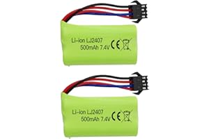 ZYGY 2PCS 7.4V 500mAh SM-4P Plug Batería de Litio de Alta Velocidad para EC16 DE85 Barco de Control Remoto/Modelo de Barco/Modelo de Coche
