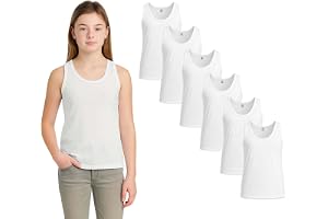 Bahob® 6-pack underkläder för flickor västar mjuk bomull linne barn ärmlösa västar undertröjor bomull 5-14 år