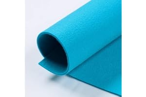 MONDO TESSUTI Hojas de fieltro compactas de 2 mm de grosor auténticas fieltro, tamaño 50 x 40 cm - 40 colores disponibles - Alta calidad - Ideal para hobismos (turquesa)