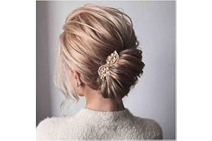 Yheakne Fermaglio per Capelli da Sposa Con Strass Dorati, Decorativo, Accessorio per Capelli per Donne e Ragazze (Oro)
