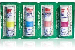 QOCUILC 4 pièce inhalateur nasal aux huiles essentielles plusieurs lots pour nez bouché ou qui coule, degage les voix repiratoires