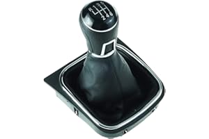 Do!LED Schaltknauf Schaltsack Schaltmanschette Rahmen 6 Gang schwarze Naht