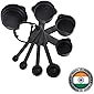Horlite Popular Combo - 8Pcs Black Measuring Cups and Spoons Set (8 Pcs Measuring Spoon Set)