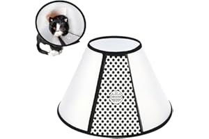 PHCOZY 1 Cône Collerette en Plastique Protecteur de Cou Réglable pour Chat Collier Chien Cône Convient aux Petits Chats Chiots S Blanc