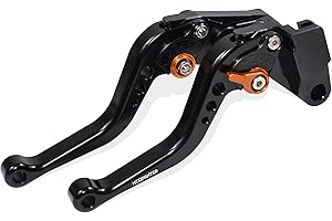MTCRIGHTER Levier de frein court Levier d’embrayage compatible avec KTM RC390 / 390 Duke / 390 Adventure, Fabriqué en alliage d’aluminium CNC (Orange)
