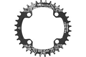 ENGWE MTB Plato de Bicicleta 104BCD, Cadena Estrecha y Ancha, 32T, 34T, 36T, 38T, Redondos, ovalados, de Aluminio, para Cadenas de 8, 9, 10, 11 velocidades
