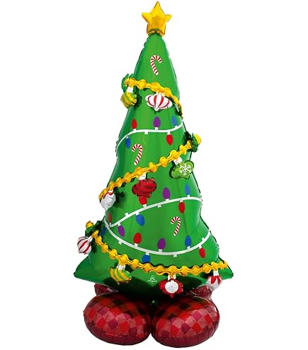 Ballon Père Noël Géant Sur Pied – XXL 3D En Aluminium, Décoration De Fête - 11