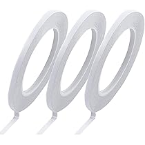 boeyeleny Dubbelzijdig plakband, knutselen, 6 rollen, dun, dubbelzijdig plakband, smal, voor stof, plakband om te naaien, handwerk, handwerk, dubbelzijdige tape, 6 mm x 6 mm