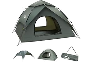 ‎KEJECTOR Camping Zelt, Familie Zelt Für S(2-3) / L(3-4) Personen Kuppelzelte Sonnenschutz Backpacking Wurfzelte Schnell Set-up für Camping