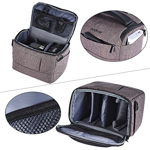 Andoer DSLR appareil photo sac    bandouli  re mode Portable Polyester   tui pour 1 cam  ra 2 lentilles et petits accessoires pour Canon Nikon Sony FujiFilm Olympus Panasonic