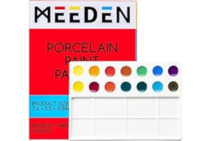 MEEDEN Palette de Peinture Aquarelle en Porcelaine pour Aquarelle, Gouache, mélange de Couleurs, 22 emplacements, rectangulaire, Blanc