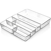 MallArt&reg; 6'lı Şeffaf &Ccedil;ekmece D&uuml;zenleyici Seti &ndash; Plastik Organizer Kutular | Makyaj, Ofis, Mutfak ve Banyo D&uuml;zeni İ&ccedil;in 6 Farkl