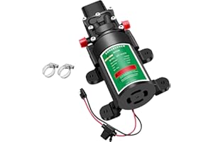 LONGRUNNEW Fresh Water Pump 12 V DC Membrane Pumps with Adjustable Pressure Switch, 4.5 L/Min 1.2GPM 85 PSI Self-Priming Spray Pump for RV/Camper/Navy/Boat/Garden Lawn