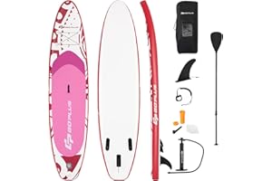 COSTWAY SUP Gonfiabile Adulti 305/335 cm, Stand Up Paddle Gonfiabile con Pinne, Leash, Pagaia, Pompa, Kit di Riparazione e Borsa, Carico Massimo 120 kg